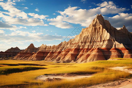 壮美自然风光的沙石丘陵景观背景图片