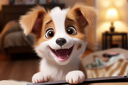 欢乐微笑的可爱卡通狗图片