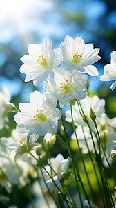 白狗花朵素材阳光下的狗牙花背景