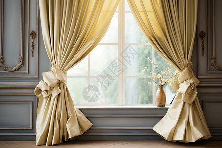 复古奢华的窗帘装饰背景图片