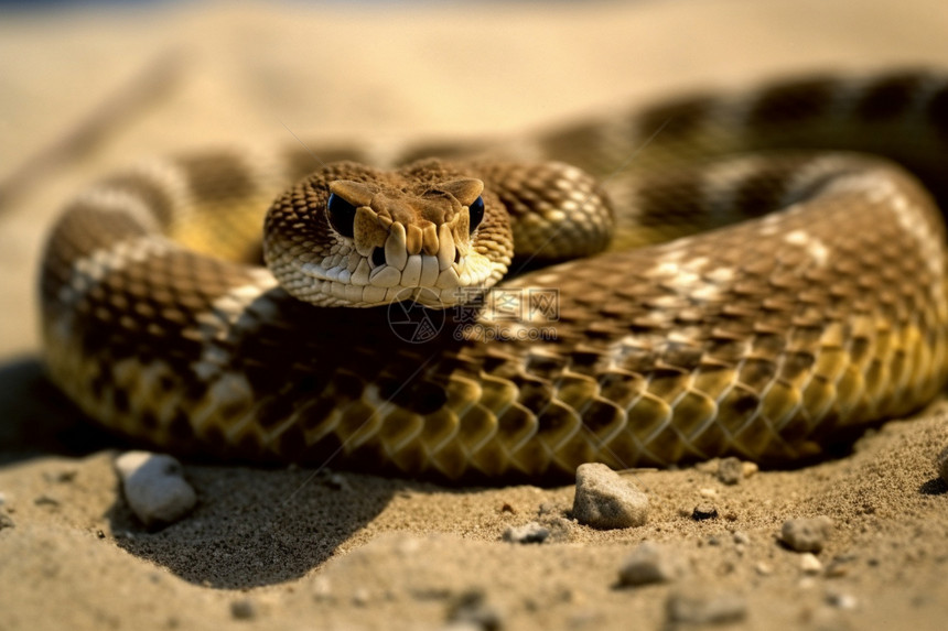 盘卧的响尾蛇图片