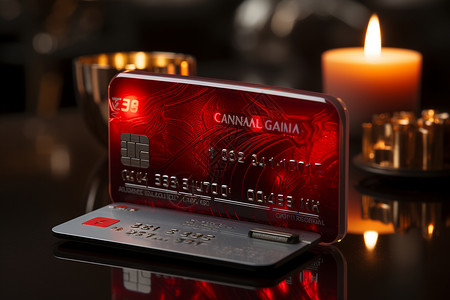 红色信用卡背景图片