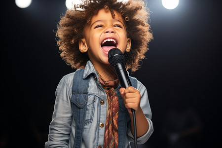 台上表演唱歌的男孩图片