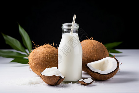 天然美味的椰子背景图片