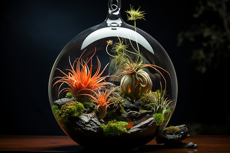 玻璃球里的观赏植物图片