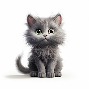 灰色的猫明亮的眼睛图片