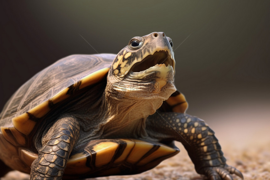 乌龟仰头张嘴图片