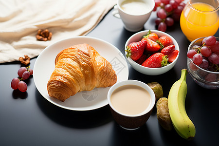 营养早餐可伸缩餐桌高清图片