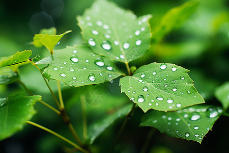 叶子上的露珠背景图片