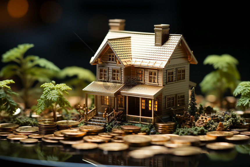 金币和房子模型图片