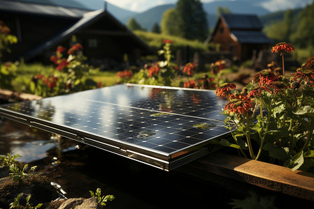 太阳能板的农场图片