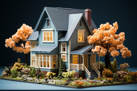 房屋建筑模型背景图片