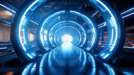 科幻的空间隧道高清图片