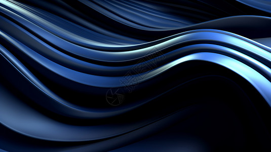 抽象创意的蓝色波浪图片