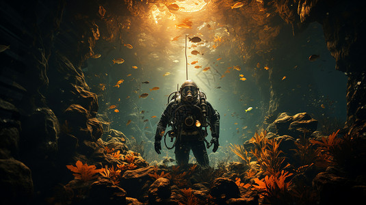 水下潜水员图片