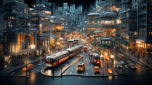 科技虚幻的城市建筑图片