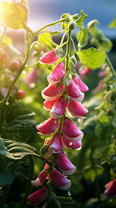 清晨的植物豌豆花朵背景图片