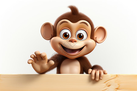 木板上的猴子背景图片