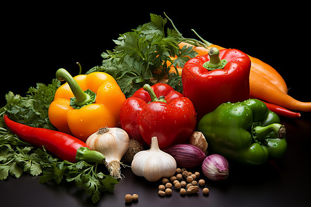 五彩斑斓的蔬菜丰收图片