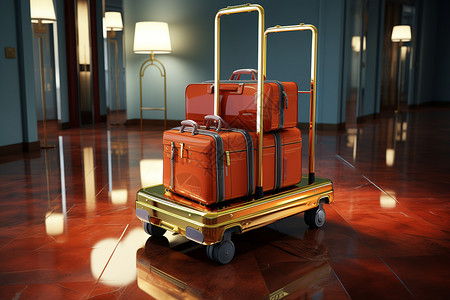 红色之旅素材行李车内的奢华之旅背景