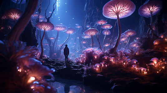 梦幻蘑菇森林高清图片
