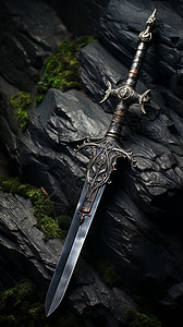 冷兵器精美的骑士剑背景