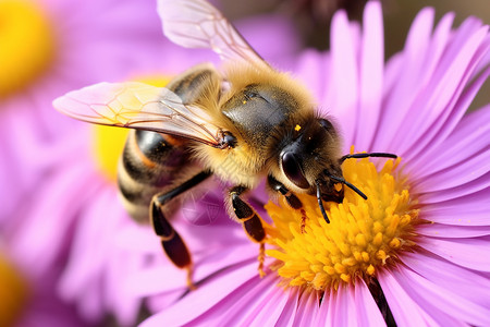 蜜蜂采蜜花蜜传粉者高清图片