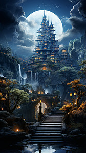 中国风格的仙境世界图片
