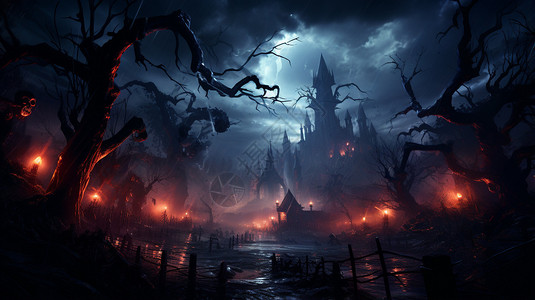 巫师的城堡背景图片