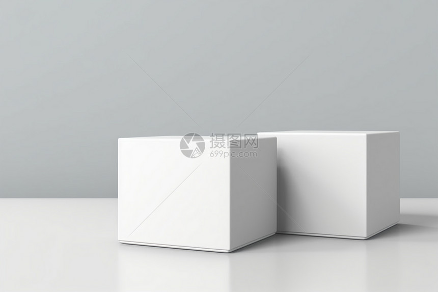 白色立体产品包装盒图片