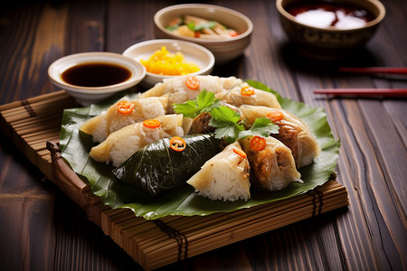 传统美食的糯米粽子图片