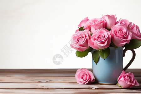 仪式感的玫瑰花瓶背景图片