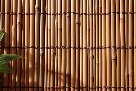 手工编织的竹质墙壁图片