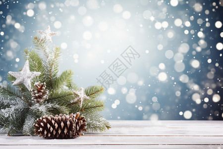 一棵松树圣诞节装饰创意背景设计图片
