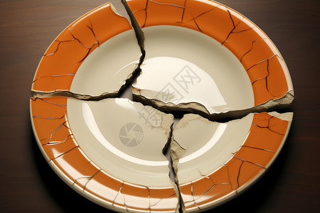 陶瓷桌面破裂的陶瓷盘子设计图片