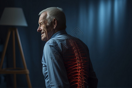 保健老人老人脊背痛设计图片