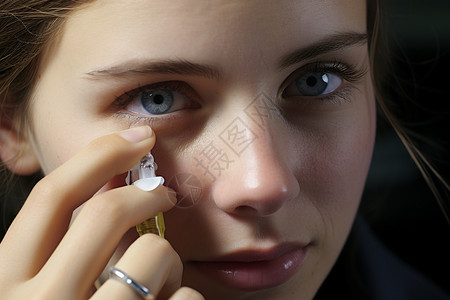 眼药水治疗中的女人图片