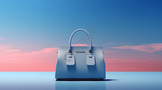 品牌包包蓝色时尚手提包背景