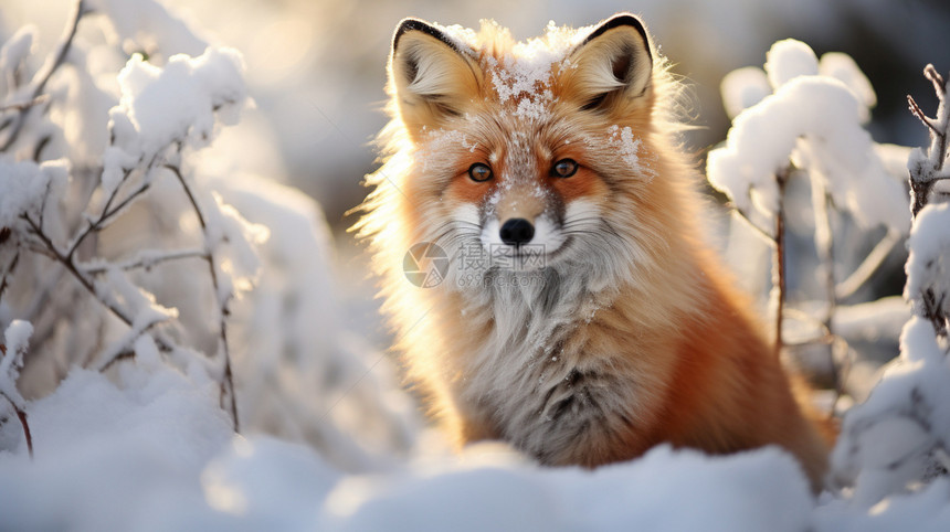 冬天的狐狸图片