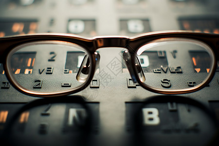 视力清晰的眼镜背景图片