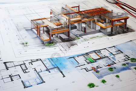 建筑设计草图别墅建筑的模型设计图片