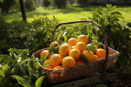 篮子里的水果橘子图片
