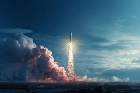 火箭发射的火焰背景图片