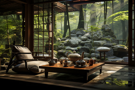 安静的中式茶馆图片