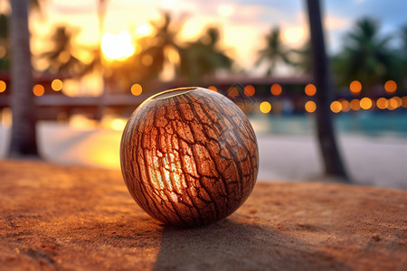 海滩上的装饰球图片
