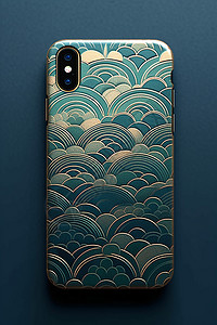 蓝色水波纹的手机壳背景图片