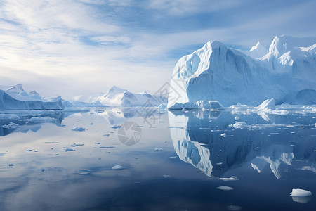 融化的北极冰川景观图片