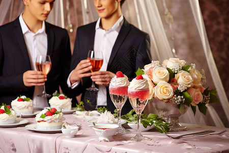 浪漫婚宴的嘉宾背景图片