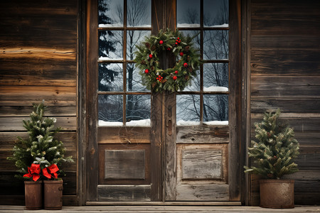 冬日温馨的圣诞节小木屋图片