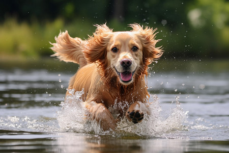 可爱乖巧的金毛犬图片